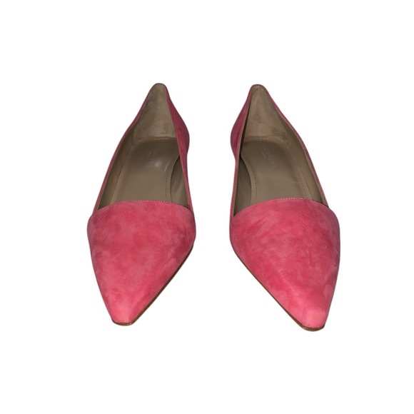 NWOT Lafayette 148 New York pink suede scarlet heels - Picture 4 of 10